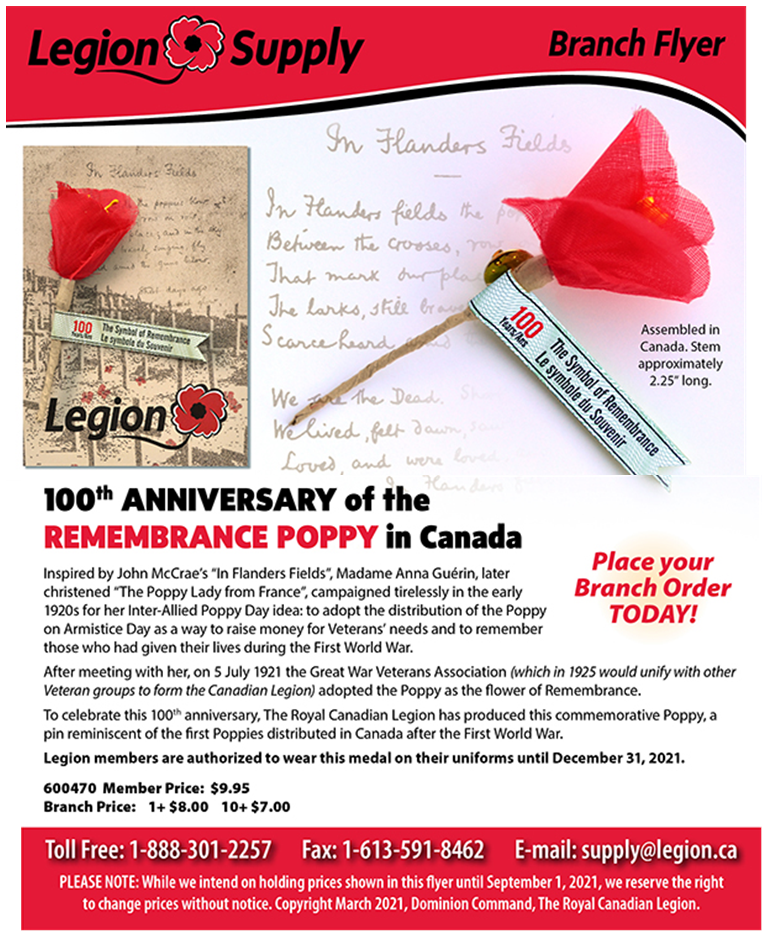 100th Poppy Anniversary